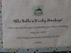 Ella Bella's Funky Monkey label