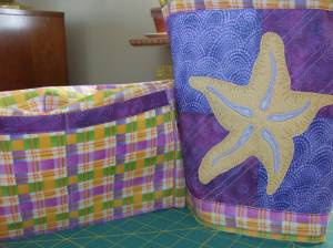 Tote bag and lining with pockets, unfinished